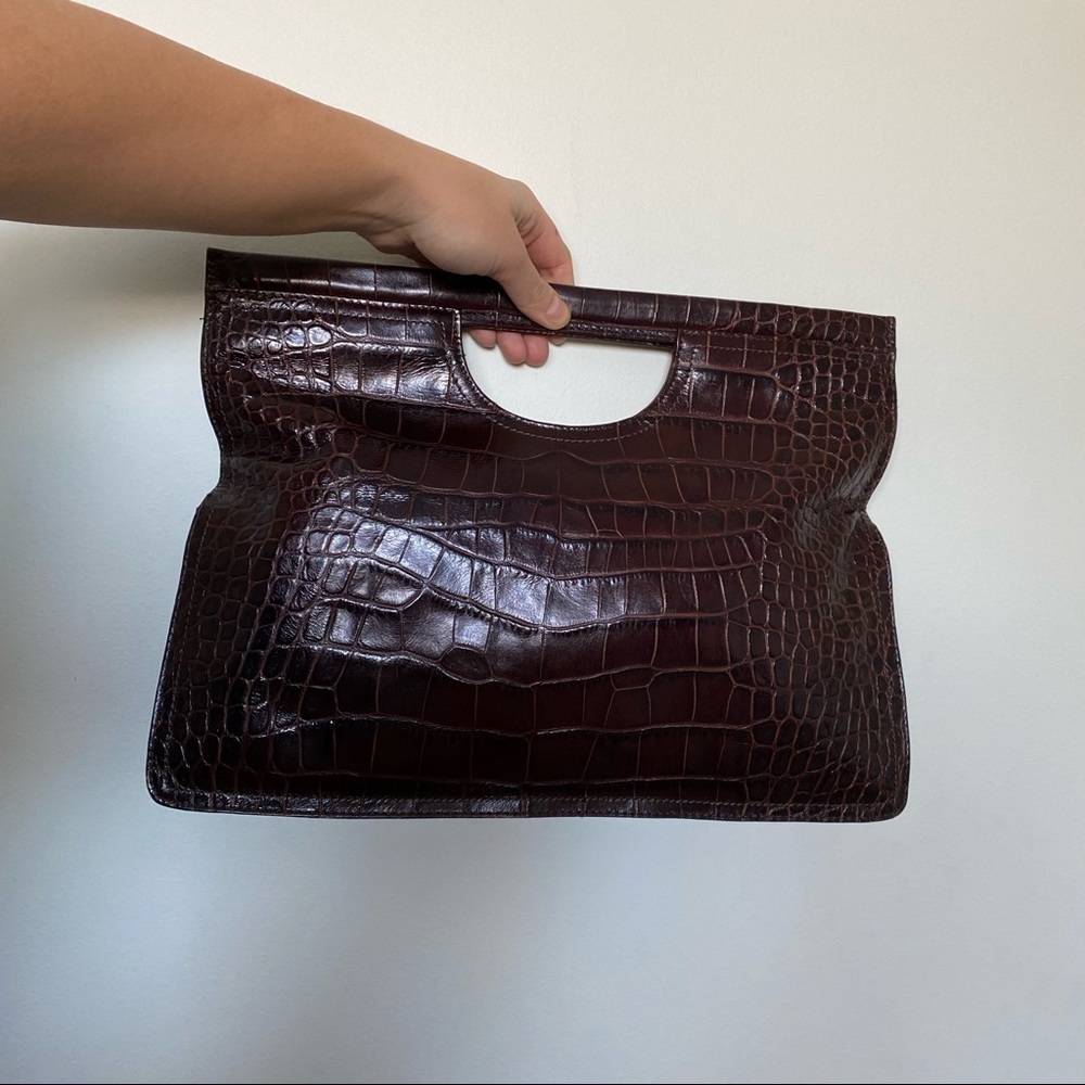 Danier large “croc” leather clutch